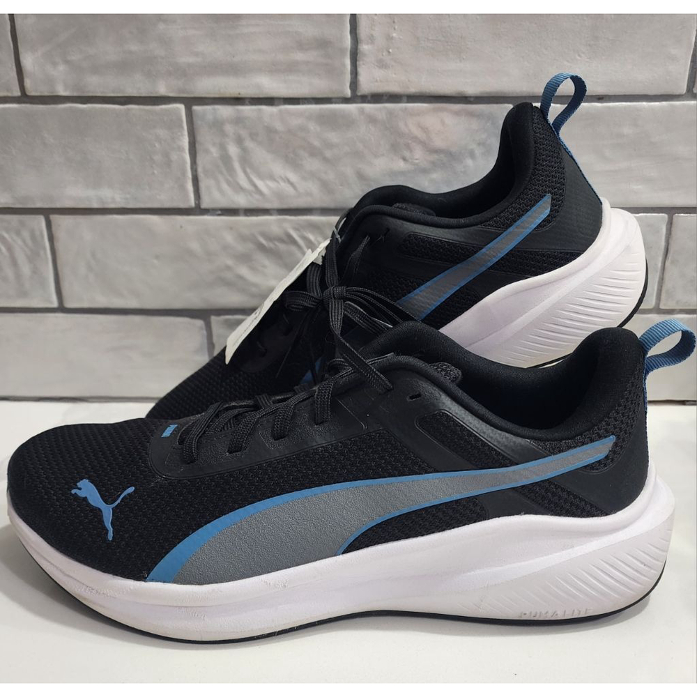 Men's Puma Black & Blue Sneakers Size 11. Rocket Fule Lite Running, New